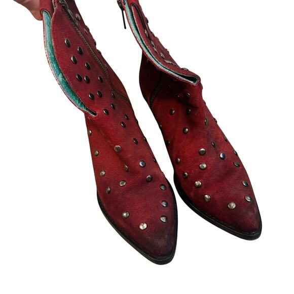 Corral red suede Studded Leather Western Boots - Picture 10 of 14